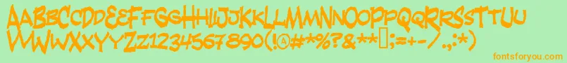 FANDANGO Font – Orange Fonts on Green Background