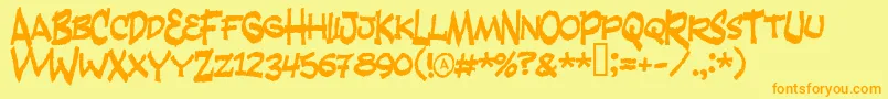 FANDANGO Font – Orange Fonts on Yellow Background