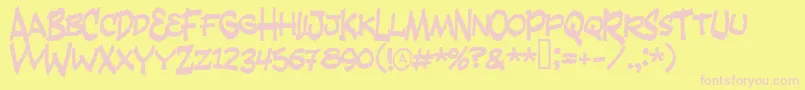 Czcionka FANDANGO – różowe czcionki na żółtym tle