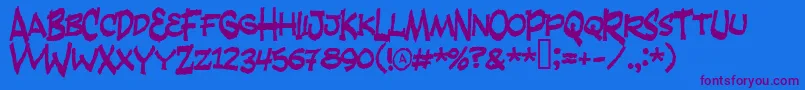 FANDANGO Font – Purple Fonts on Blue Background