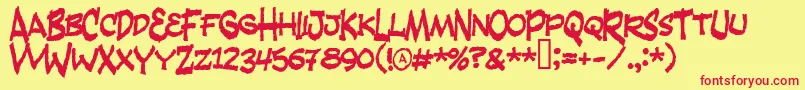 FANDANGO-fontti – punaiset fontit keltaisella taustalla