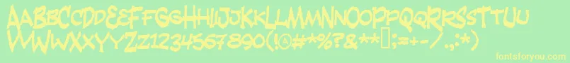 FANDANGO Font – Yellow Fonts on Green Background