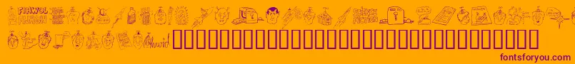 FANDD    Font – Purple Fonts on Orange Background