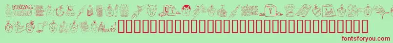 FANDD    Font – Red Fonts on Green Background