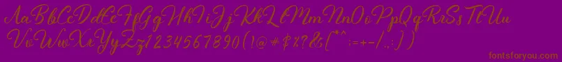 Fanesia Demo-Schriftart – Braune Schriften auf violettem Hintergrund