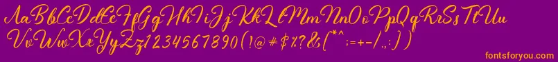 Fanesia Demo Font – Orange Fonts on Purple Background