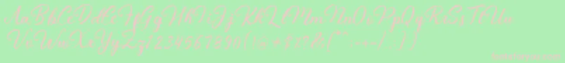 Weitere Informationen zur Fanesia Demo-Schriftart Fanesia Demo-Schriftart – Rosa Schriften auf grünem Hintergrund