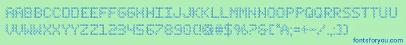 fanfareticker3d Font – Blue Fonts on Green Background