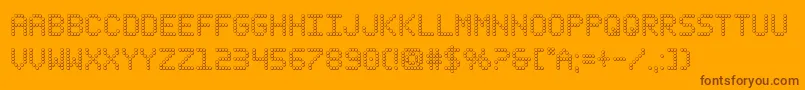 fanfareticker3d Font – Brown Fonts on Orange Background