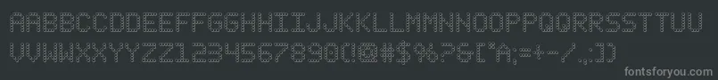 Fonte fanfareticker3d – fontes cinzas em um fundo preto