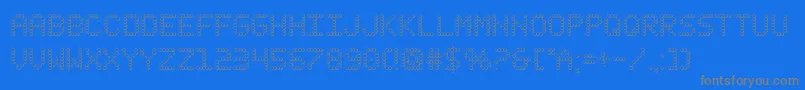 fanfareticker3d Font – Gray Fonts on Blue Background