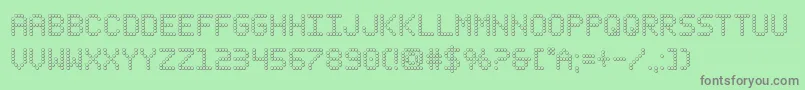 フォントfanfareticker3d – 緑の背景に灰色の文字