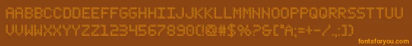 fanfareticker3d Font – Orange Fonts on Brown Background