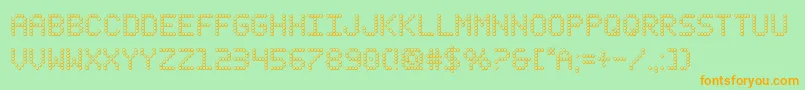 fanfareticker3d Font – Orange Fonts on Green Background