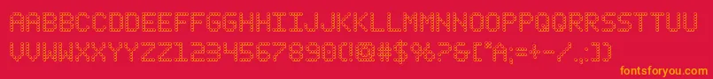 fanfareticker3d Font – Orange Fonts on Red Background