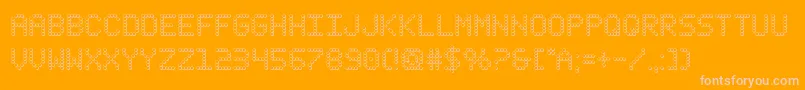 fanfareticker3d-Schriftart – Rosa Schriften auf orangefarbenem Hintergrund