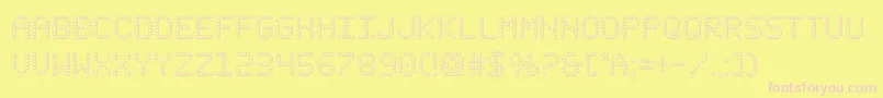 fanfareticker3d Font – Pink Fonts on Yellow Background