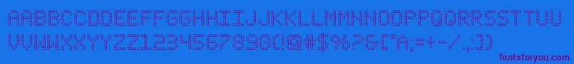 fanfareticker3d Font – Purple Fonts on Blue Background