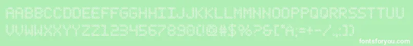 fanfareticker3d Font – White Fonts on Green Background