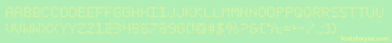 fanfareticker3d Font – Yellow Fonts on Green Background