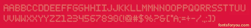 fanfareticker3d Font – Yellow Fonts on Red Background