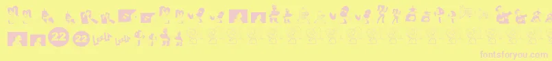 FuturameDingbats Font – Pink Fonts on Yellow Background