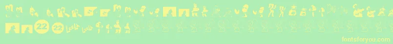 FuturameDingbats Font – Yellow Fonts on Green Background