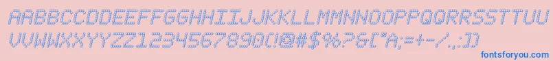 fanfareticker3dital Font – Blue Fonts on Pink Background