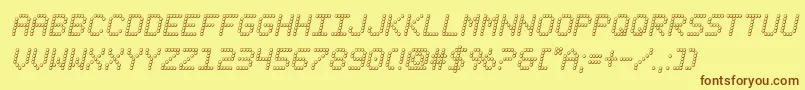 fanfareticker3dital Font – Brown Fonts on Yellow Background