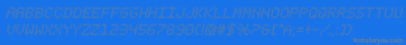 fanfareticker3dital-Schriftart – Graue Schriften auf blauem Hintergrund