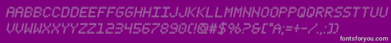 fanfareticker3dital Font – Green Fonts on Purple Background