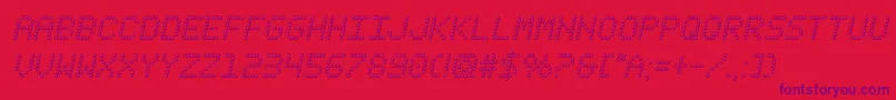 fanfareticker3dital-fontti – violetit fontit punaisella taustalla