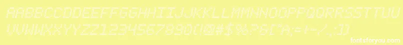 fanfareticker3dital Font – White Fonts on Yellow Background