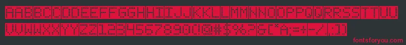 Czcionka fanfaretickerbackground – czerwone czcionki na czarnym tle