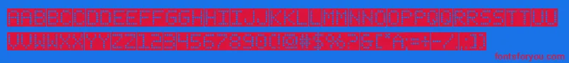 フォントfanfaretickerbackground – 赤い文字の青い背景