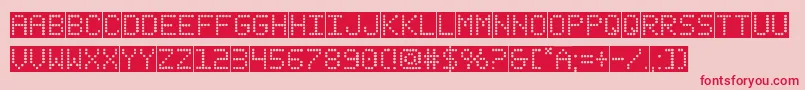 fanfaretickerbackground-Schriftart – Rote Schriften auf rosa Hintergrund