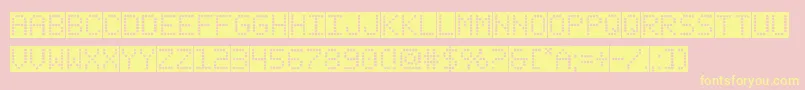 Шрифт fanfaretickerbackground – жёлтые шрифты на розовом фоне