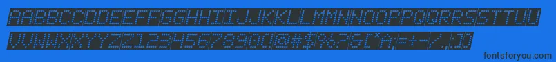 フォントfanfaretickerbackgroundital – 黒い文字の青い背景
