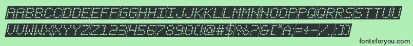 フォントfanfaretickerbackgroundital – 緑の背景に黒い文字