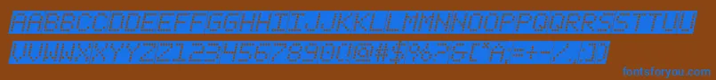 Шрифт fanfaretickerbackgroundital – синие шрифты на коричневом фоне