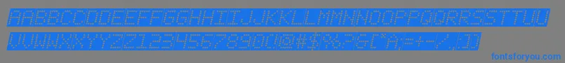 フォントfanfaretickerbackgroundital – 灰色の背景に青い文字