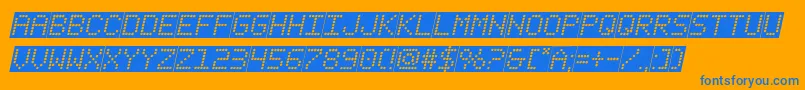 fanfaretickerbackgroundital Font – Blue Fonts on Orange Background