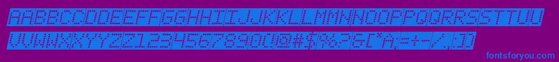fanfaretickerbackgroundital-Schriftart – Blaue Schriften auf violettem Hintergrund