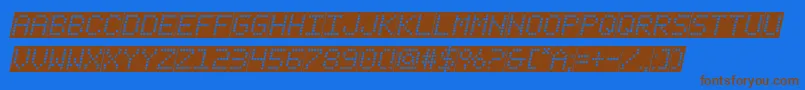 fanfaretickerbackgroundital Font – Brown Fonts on Blue Background