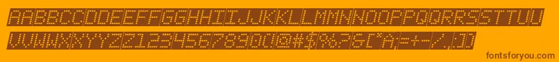 フォントfanfaretickerbackgroundital – オレンジの背景に茶色のフォント