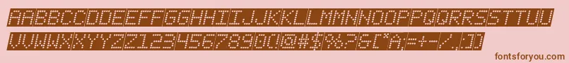 Fonte fanfaretickerbackgroundital – fontes marrons em um fundo rosa