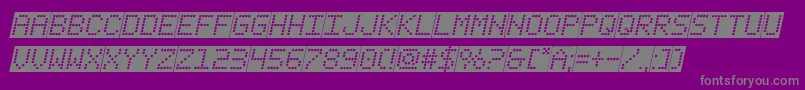 fanfaretickerbackgroundital-fontti – harmaat kirjasimet violetilla taustalla