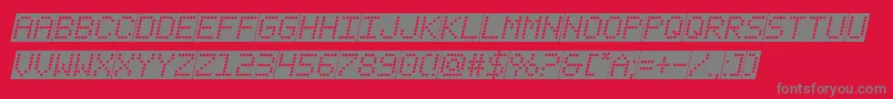 fanfaretickerbackgroundital Font – Gray Fonts on Red Background