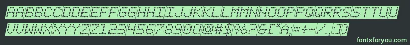 フォントfanfaretickerbackgroundital – 黒い背景に緑の文字