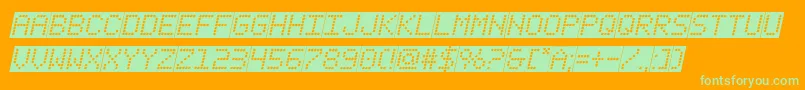 fanfaretickerbackgroundital Font – Green Fonts on Orange Background